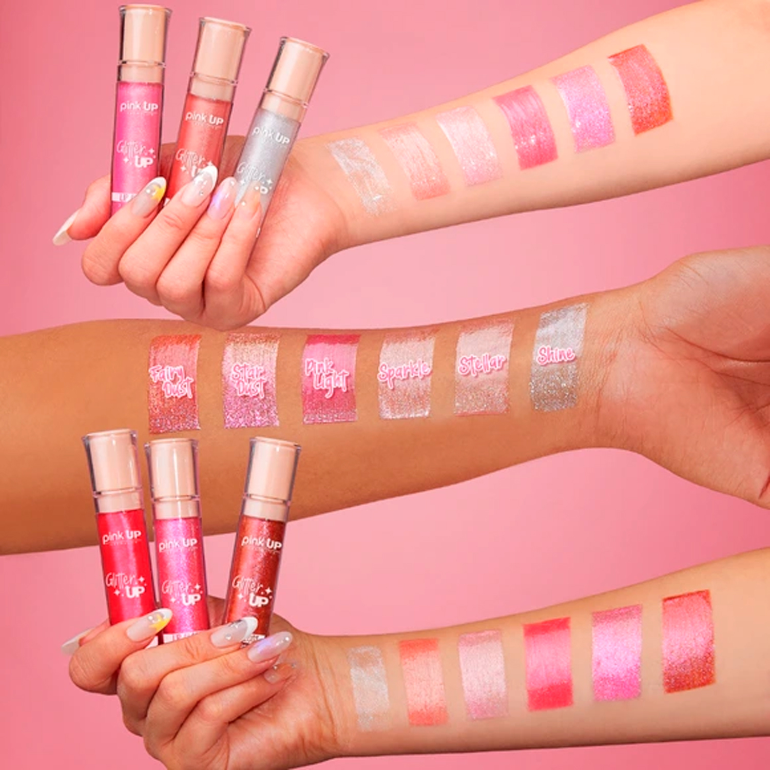 Lip Gloss Hidratante Con Brillos Glitter Up Pink Up